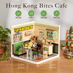 Rolife Super Creator - Juego de construcción de casas de plástico en miniatura con LED, adecuado para figuras pequeñas, juguetes de construcción, kit de diorama, regalos para adolescentes y adultos (Hong Kong Bites Cafe)