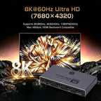 8K @60Hz HDMI 2.1 interruptor 3 en 1 salida con control remoto, 4K @240Hz, CEC