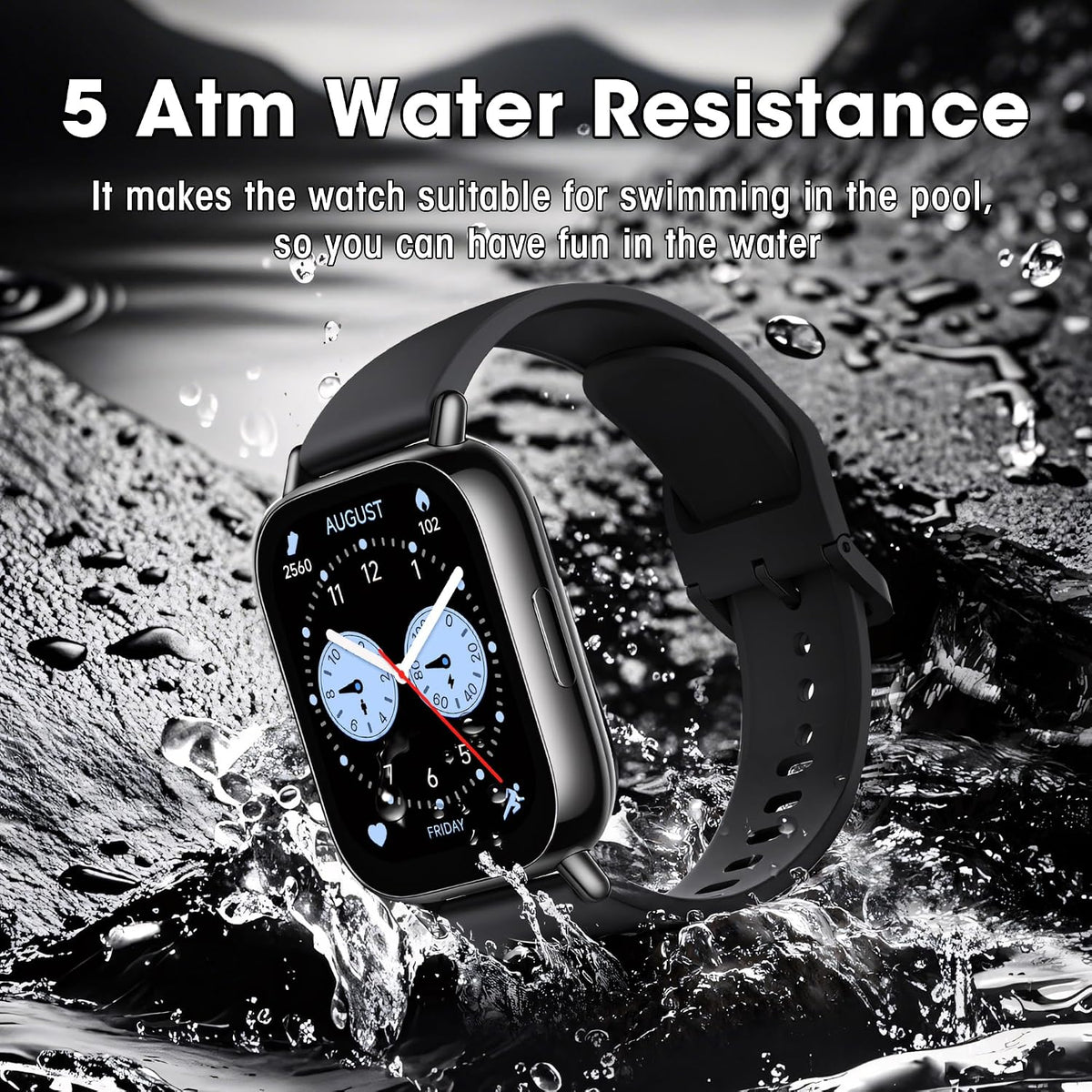 Xiaomi Redmi 5 Lite Smart Watch, Reloj Inteligente con Contador de Pasos para Mujeres y Hombres, Pantalla LCD Grande de 1.96", 140 Modos Deportivos, Resistente al Agua 5ATM (Lite-Black)