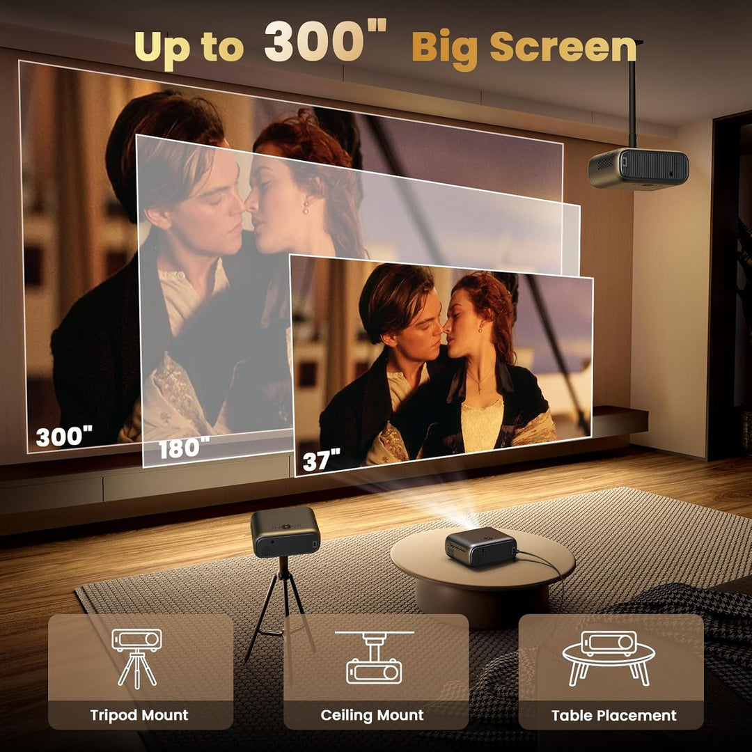 [Enfoque eléctrico\/alto brillo] Proyector FUDONI con WiFi y Blueto...