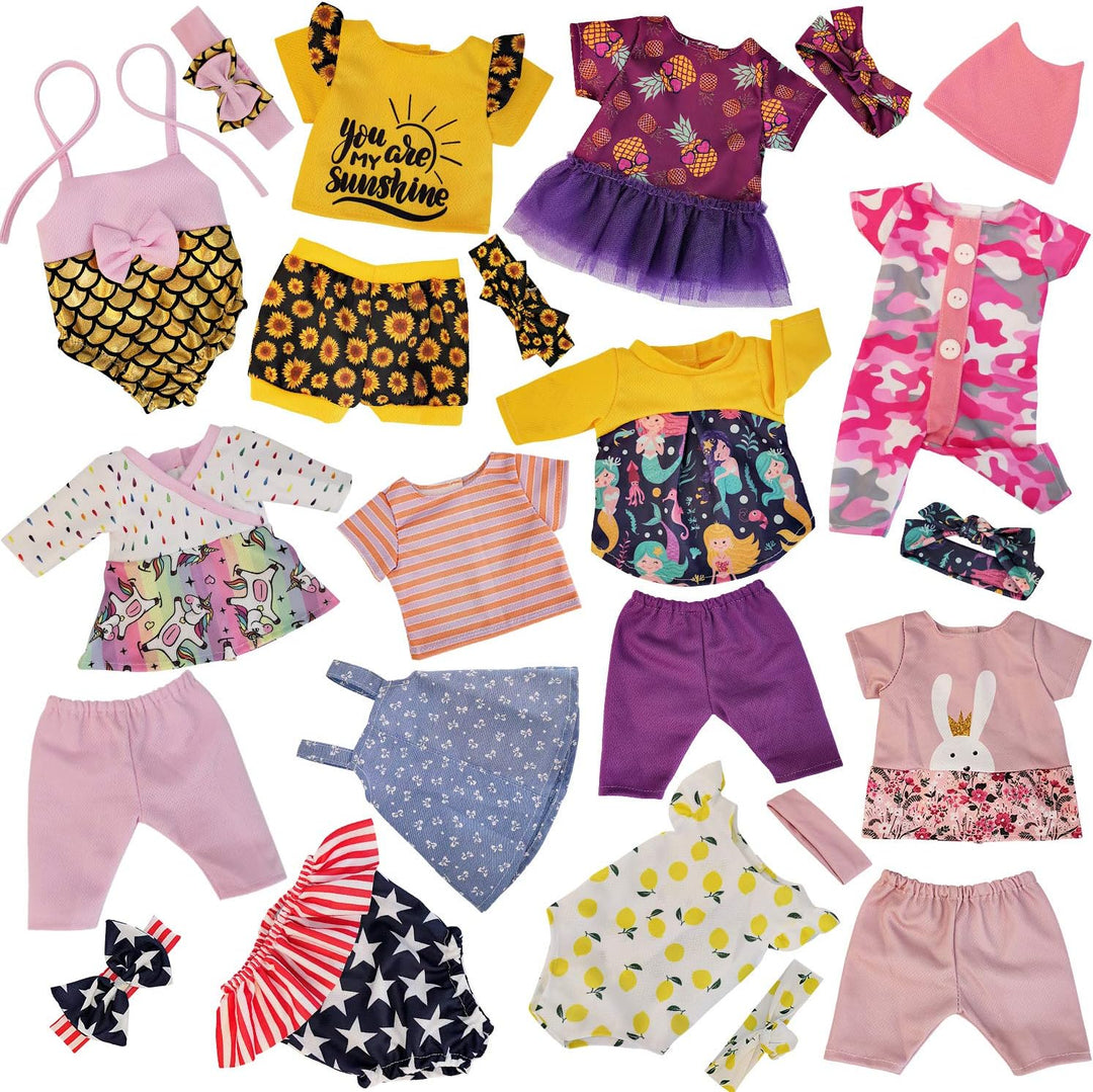 Windolls 10 juegos de ropa de muñeca de bebé de 14 a 16 pulgadas, a...