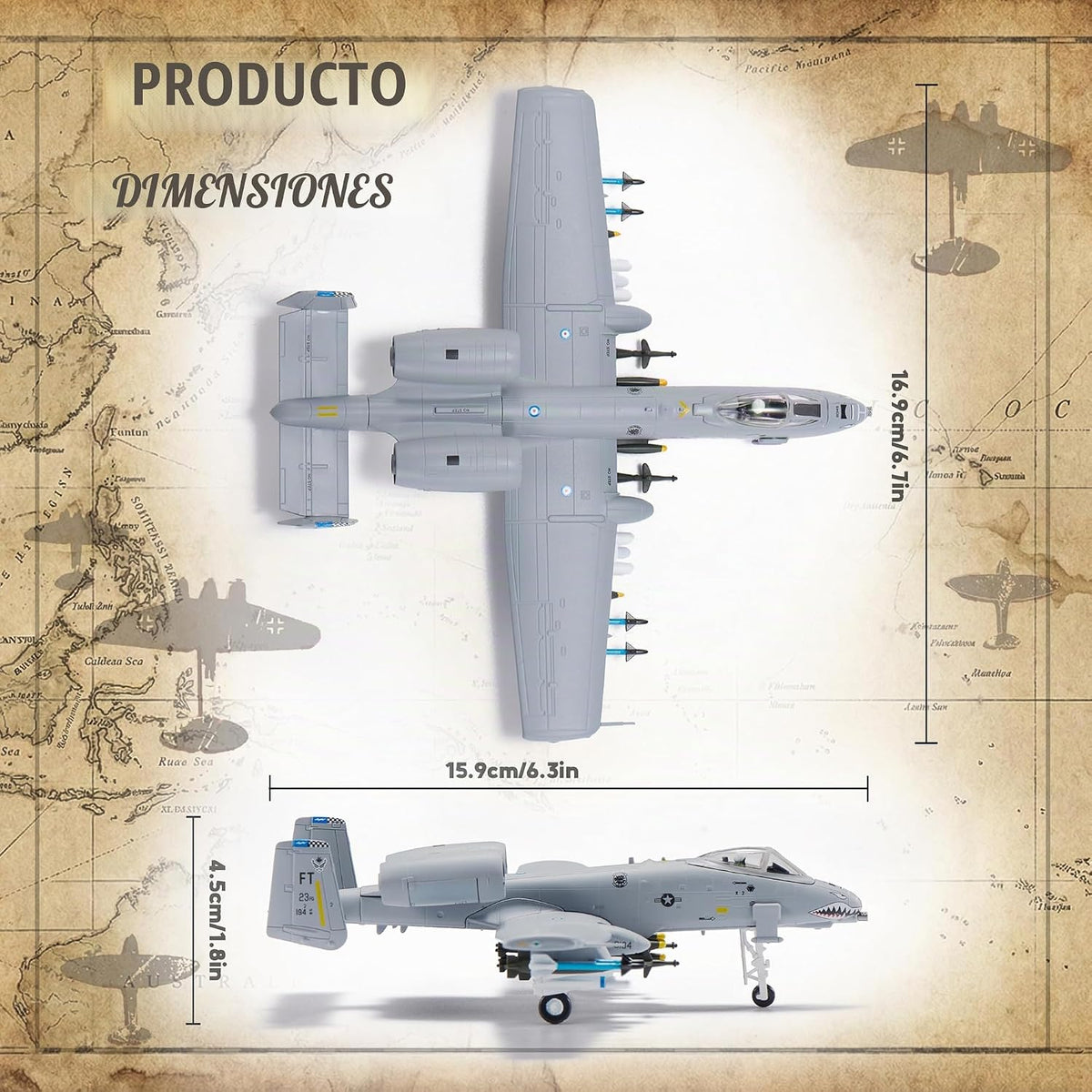A-10 Thunderbolt II Warthog - Aviones fundidos a presión modelo 1