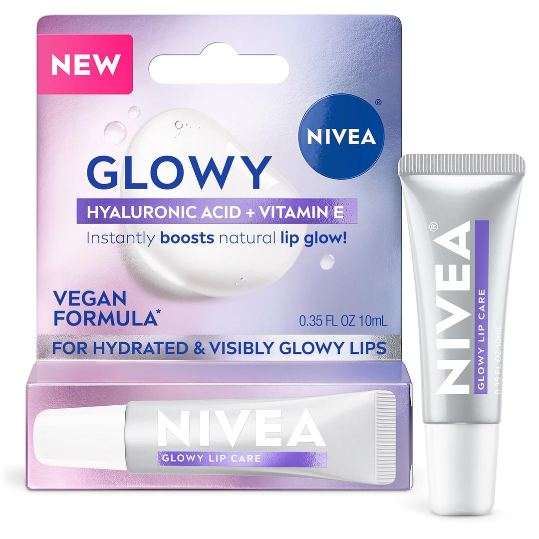 NIVEA Glowy Lips, bálsamo labial vegano con ácido hialurónico, vita...
