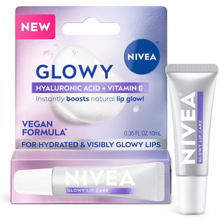 NIVEA Glowy Lips, bálsamo labial vegano con ácido hialurónico, vita...