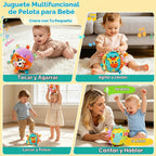 Juguete musical de bola para bebé con sonidos y canciones y grabación, juguetes sensoriales para bebés de 0-3-6-9-12 meses, juguetes de pelota para gatear para bebés de 3, 4, 5, 6, 7, 8, 9
