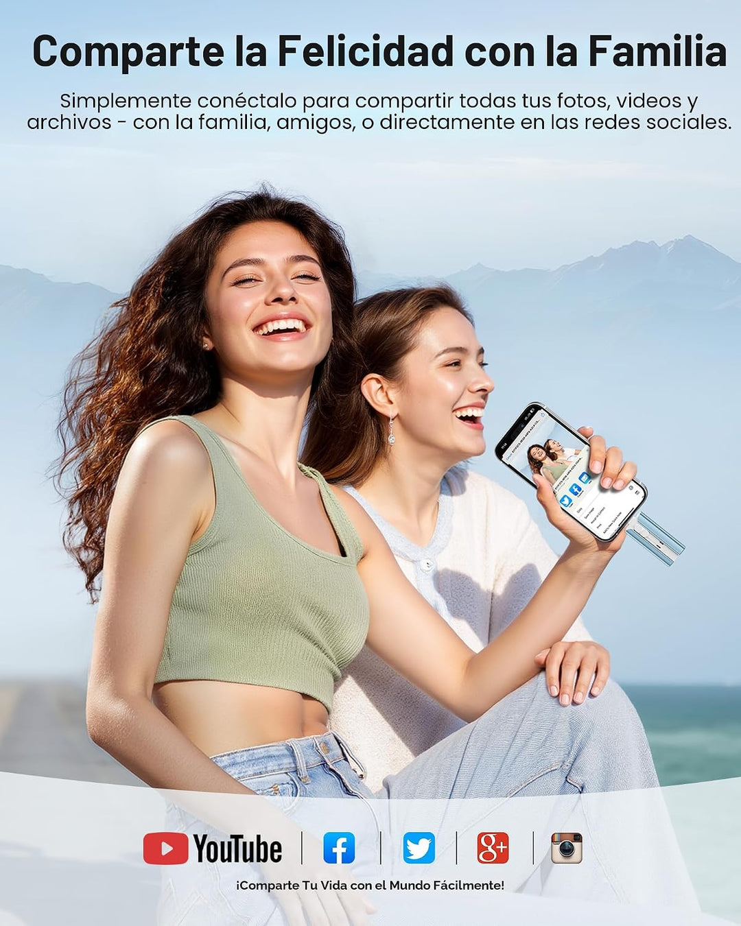 Unidad flash con certificación MFi de 256 GB para iPhone, memoria U...