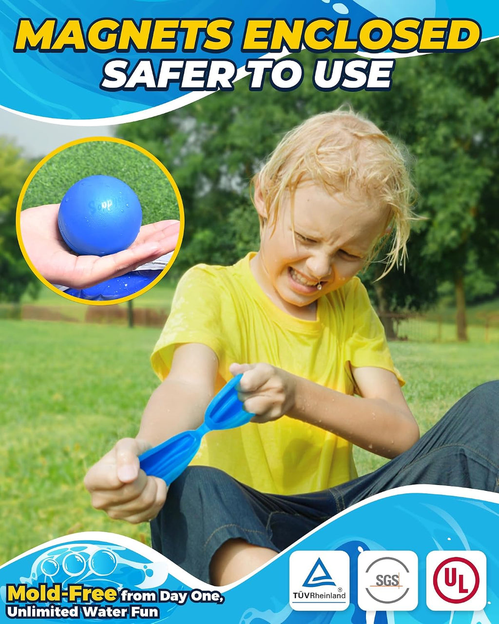 Globos de agua reutilizables, 16 unidades, bolas de agua de llenado rápido, juguetes para niños de 4 a 8 años de edad, globos de agua magnéticos autosellantes recargables para fiestas de verano, piscina, juguetes de playa al aire libre