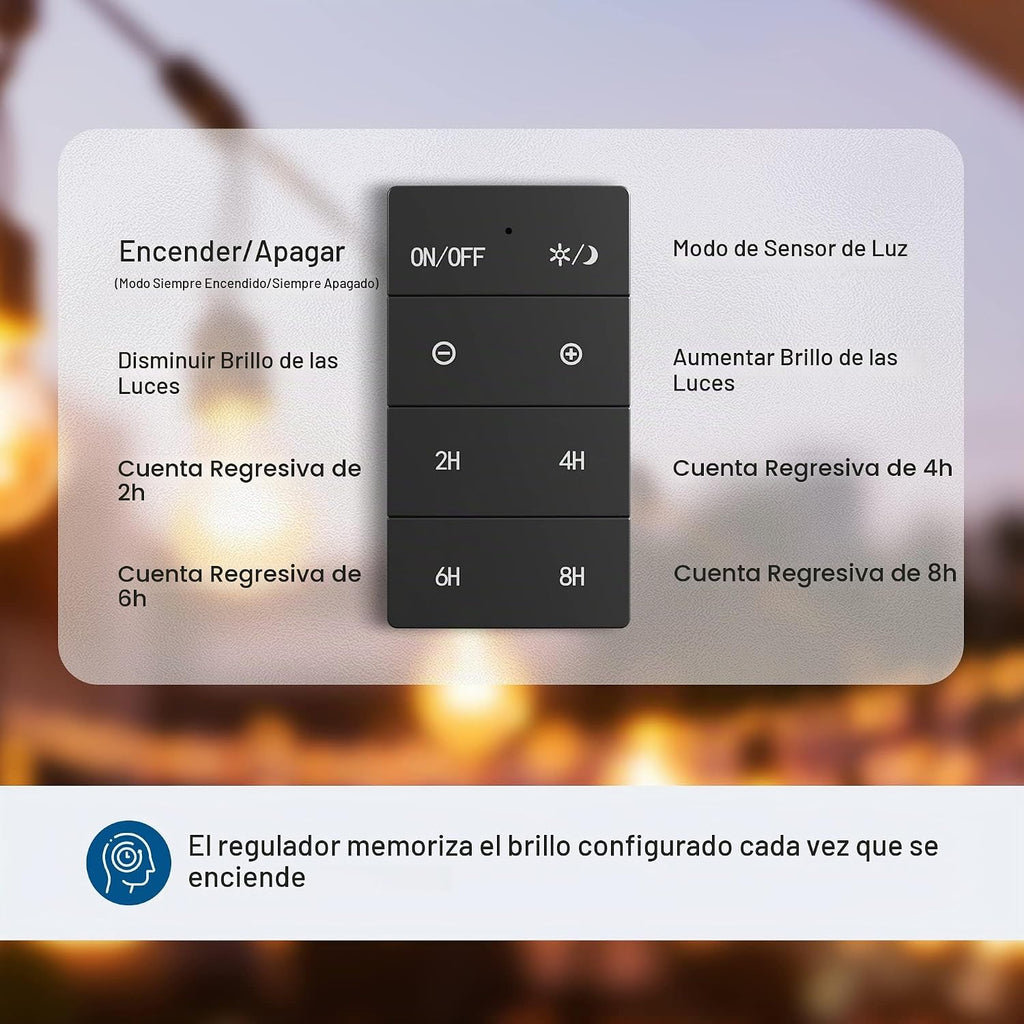 DEWENWILS - Regulador de intensidad de atardecer a amanecer para exteriores con temporizador para luces de patio