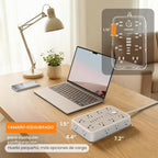 Regleta de protección contra sobretensiones de 6 pies con 6 USB