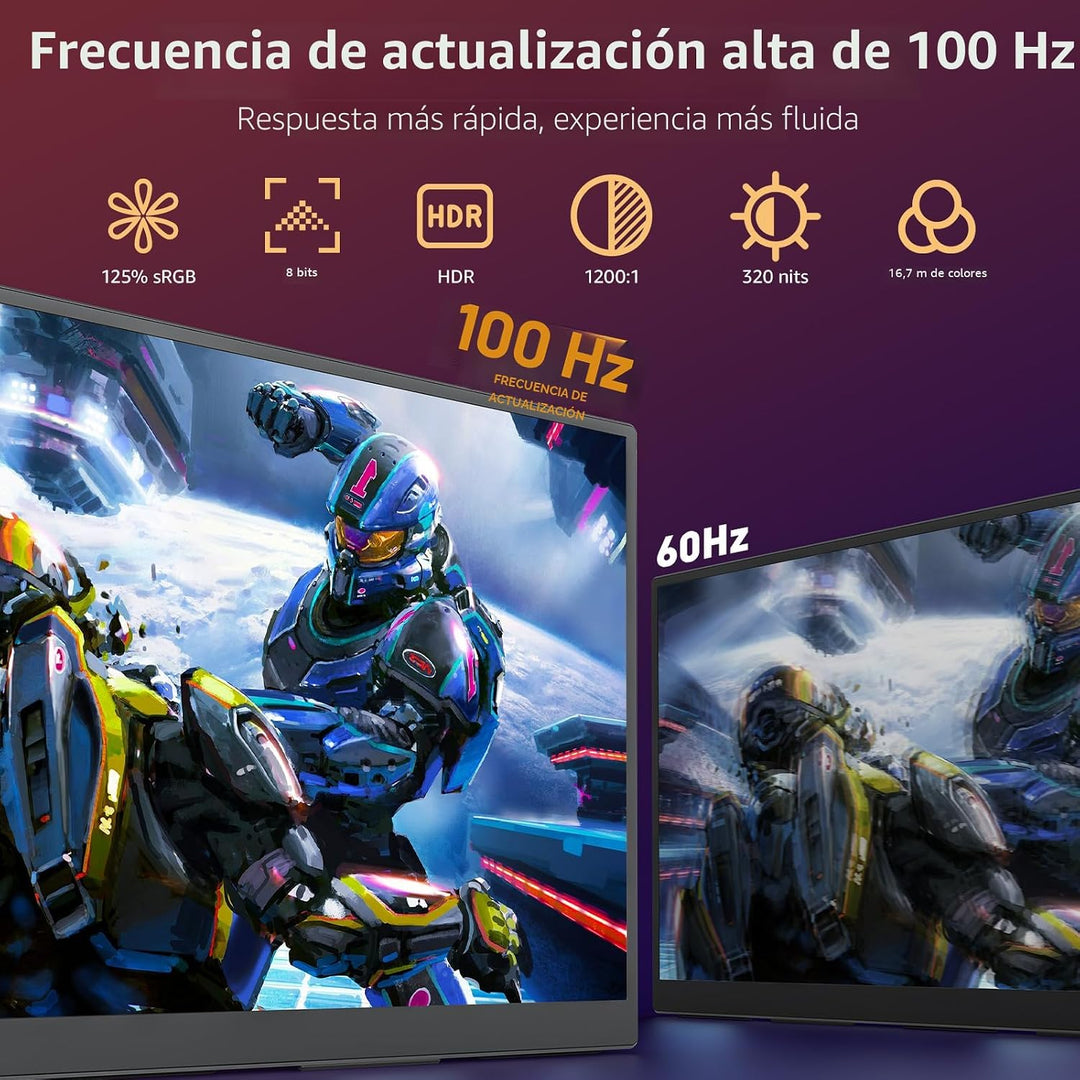 VisionOwl Monitor Portátil Grande de 18.5 Pulgadas 1080P FHD 100Hz...
