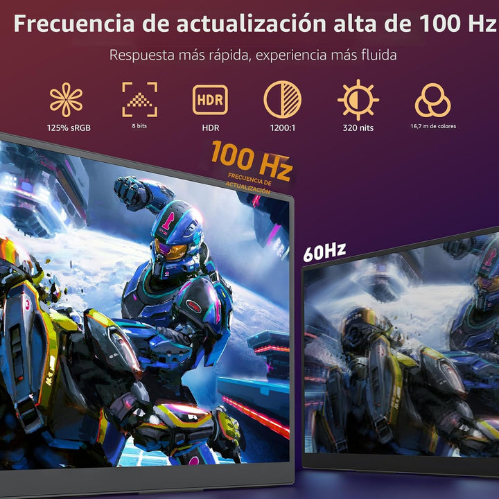 VisionOwl Monitor Portátil Grande de 18.5 Pulgadas 1080P FHD 100Hz...