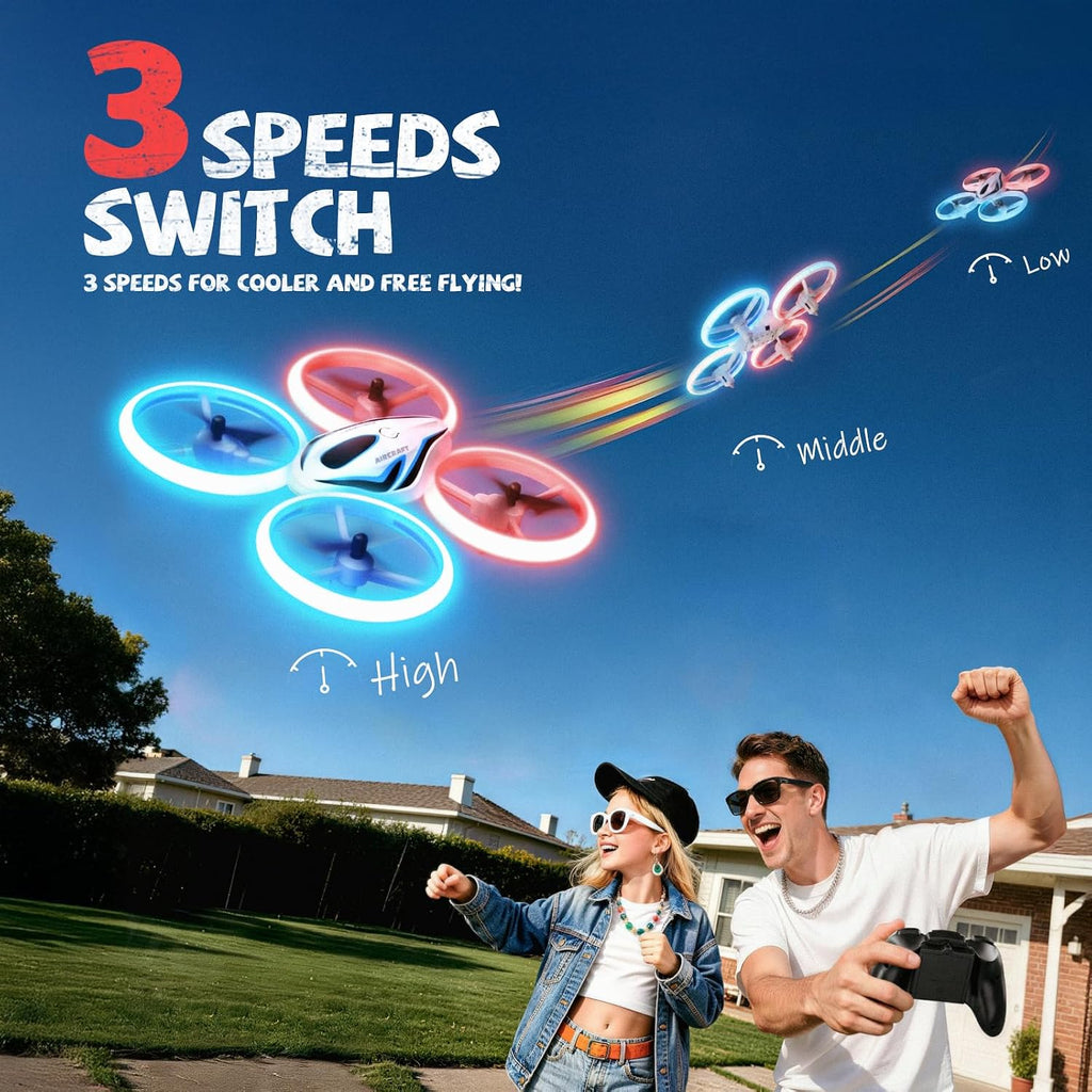 Veeniix - Mini dron para niños anticolisión RC Quadcopter LED Light