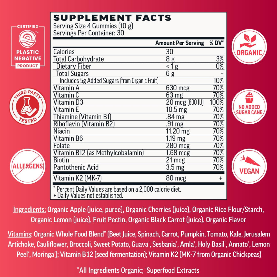 Llama Naturals Multivitamin para Mujeres y Hombres, Gomitas Veganas...