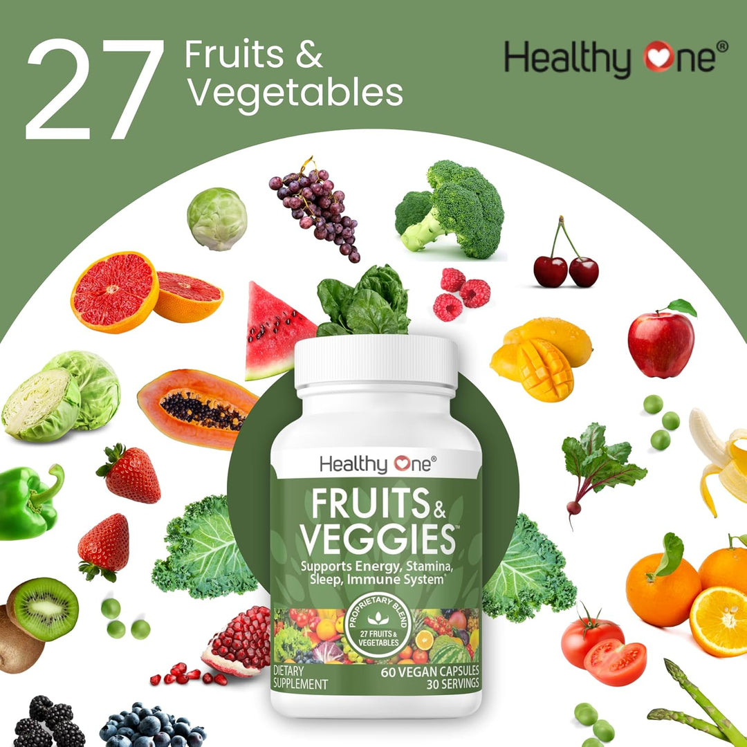 Healthy One - Suplemento de frutas y verduras, 27 superalimentos, v...