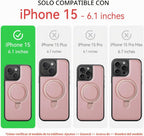 Funda para iPhone 15 con Soporte Compatible con Magsafe de Cuero Delgado y TPU Duradero a Prueba de Caídas Kickstand Magnético Funda Protectora para Teléfono con Protector de Pantalla de