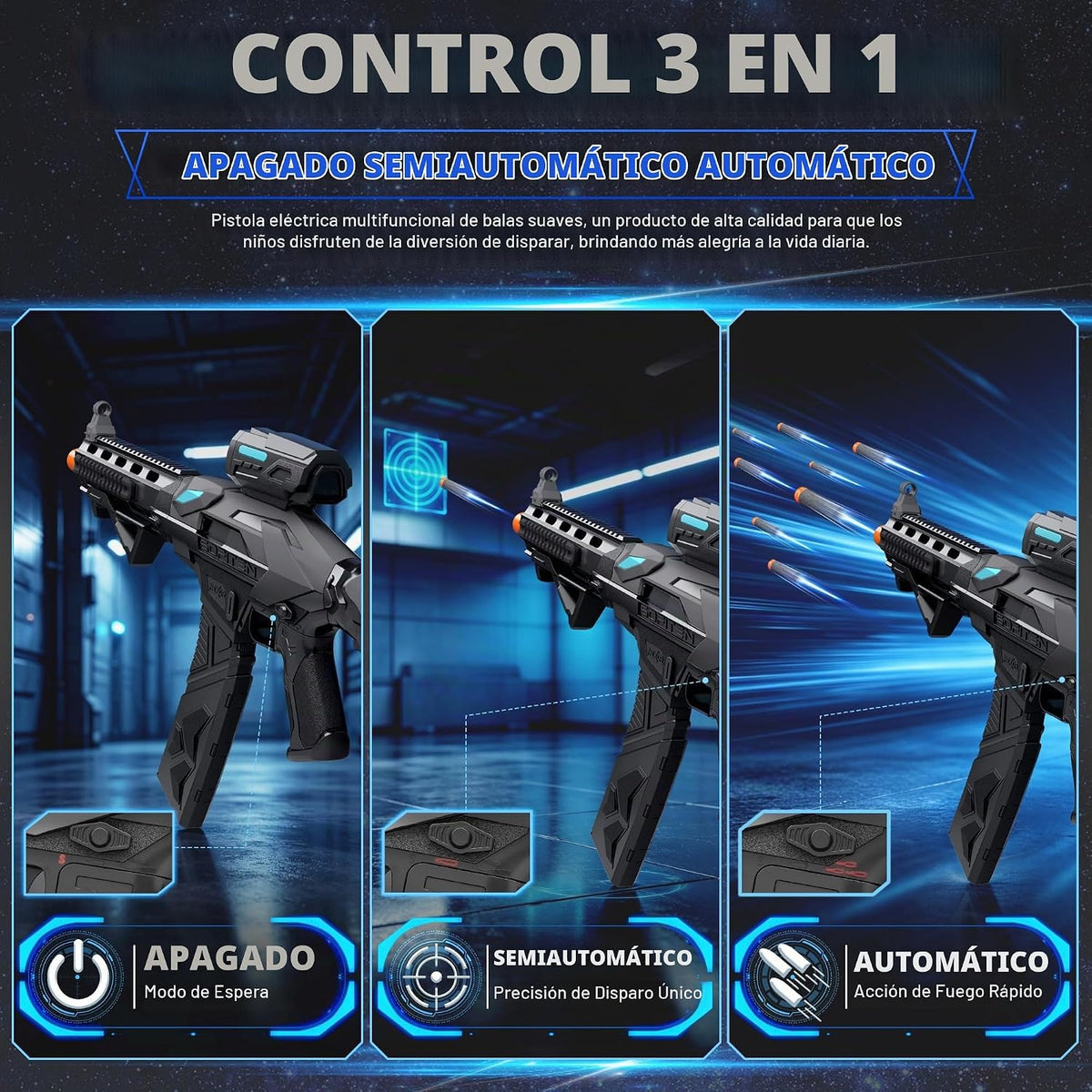 SOFITEN Automatic Toy Foam Blasters con Scope Electric Sniper Rifle