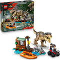 LEGO Jurassic World T. rex River Escape - Juguete de dinosaurio para niños, niños y niñas, de 5 a 7 años - Minifiguras de barco de juguete Jurassic World, regalo creativo de dinosaurio para fanáticos de las películas - 76975