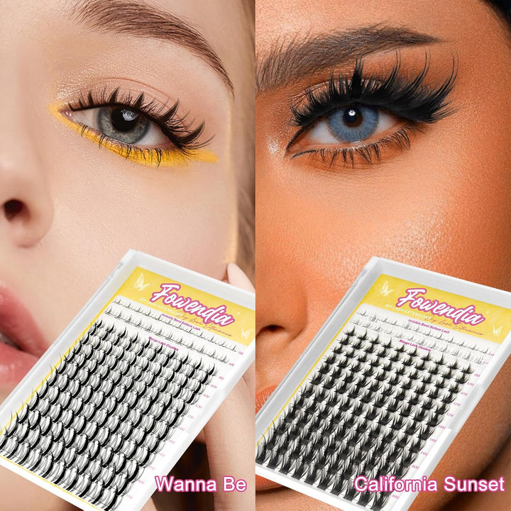 Fowendia Manga Lash Clusters Wanna Be 8-18mm, racimos de pestañas d...