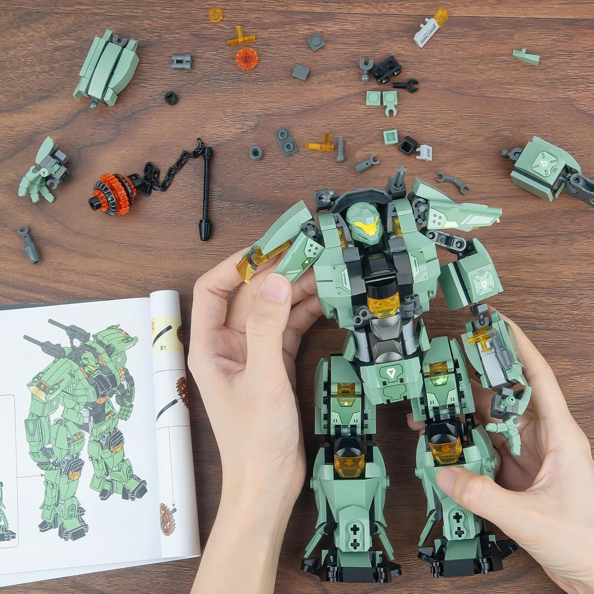 HIGH GODO Juego de bloques de construcción transformables de robot mecánico para adultos, juego de bloques de construcción transformables de héroe de la justicia de la ciudad, soldado mec, kit de construcción de modelo mec, juguetes de robots creativos