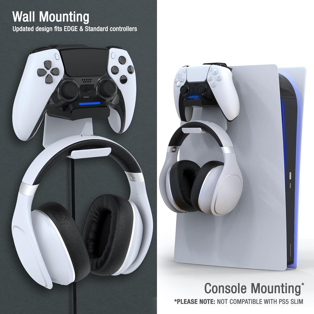 Foamy Lizard PS5 Controller Charger v2.0 Console & Wall Mount (blanco+negro)