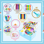 3000 piezas de suministros de arte y manualidades para niños, kits de manualidades con limpiapipas, suministros de manualidades, todo en caja de manualidades de 3 capas, manualidades DIY para niños de