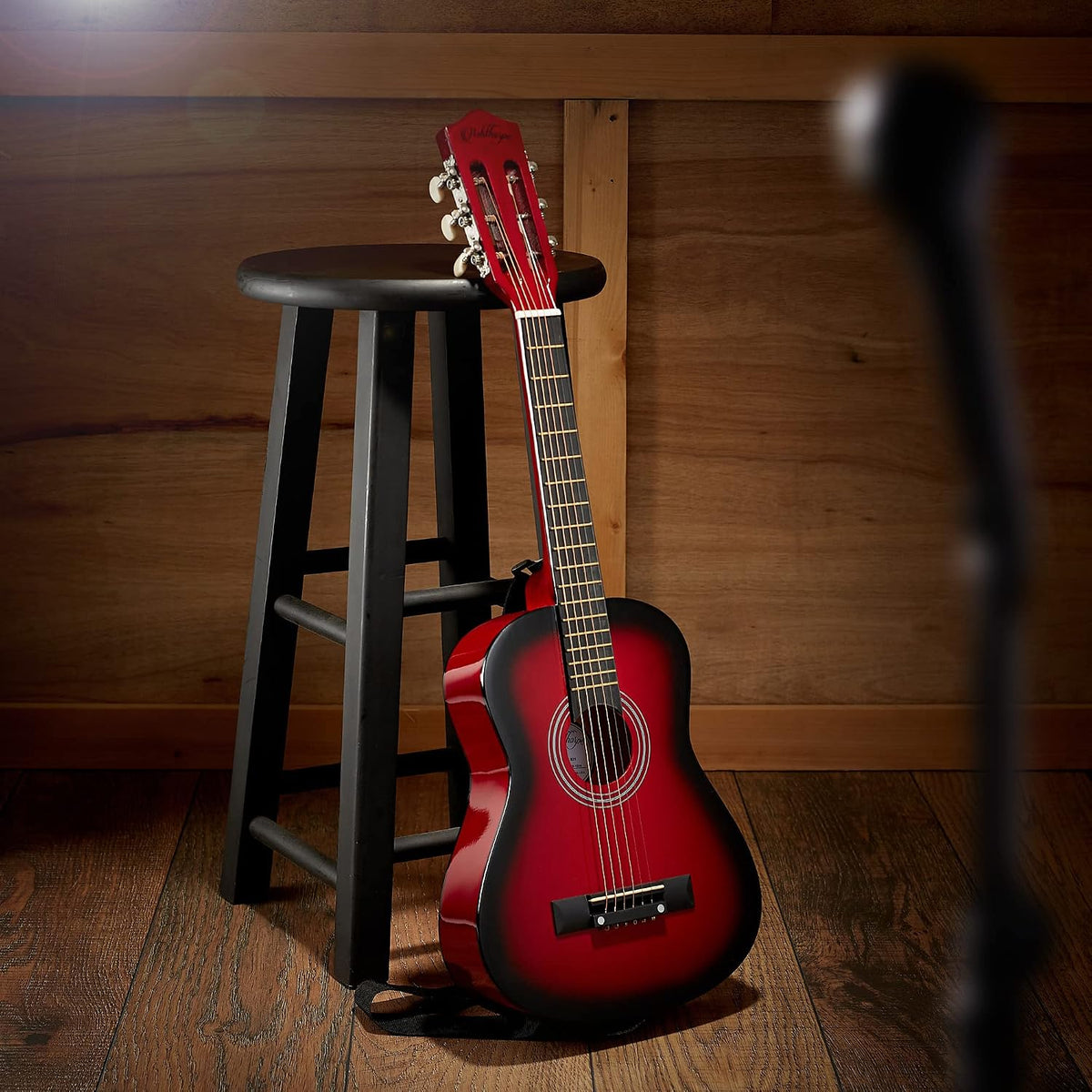 Ashthorpe Guitarra acústica infantil de 30 pulgadas (rojo), kit de inicio para principiantes con bolsa de concierto, cuerdas adicionales, correa, púas y lecciones