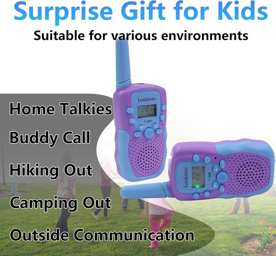 LOUKIENE Walkie Talkies para niños de 22 canales de radio de 2 vías...