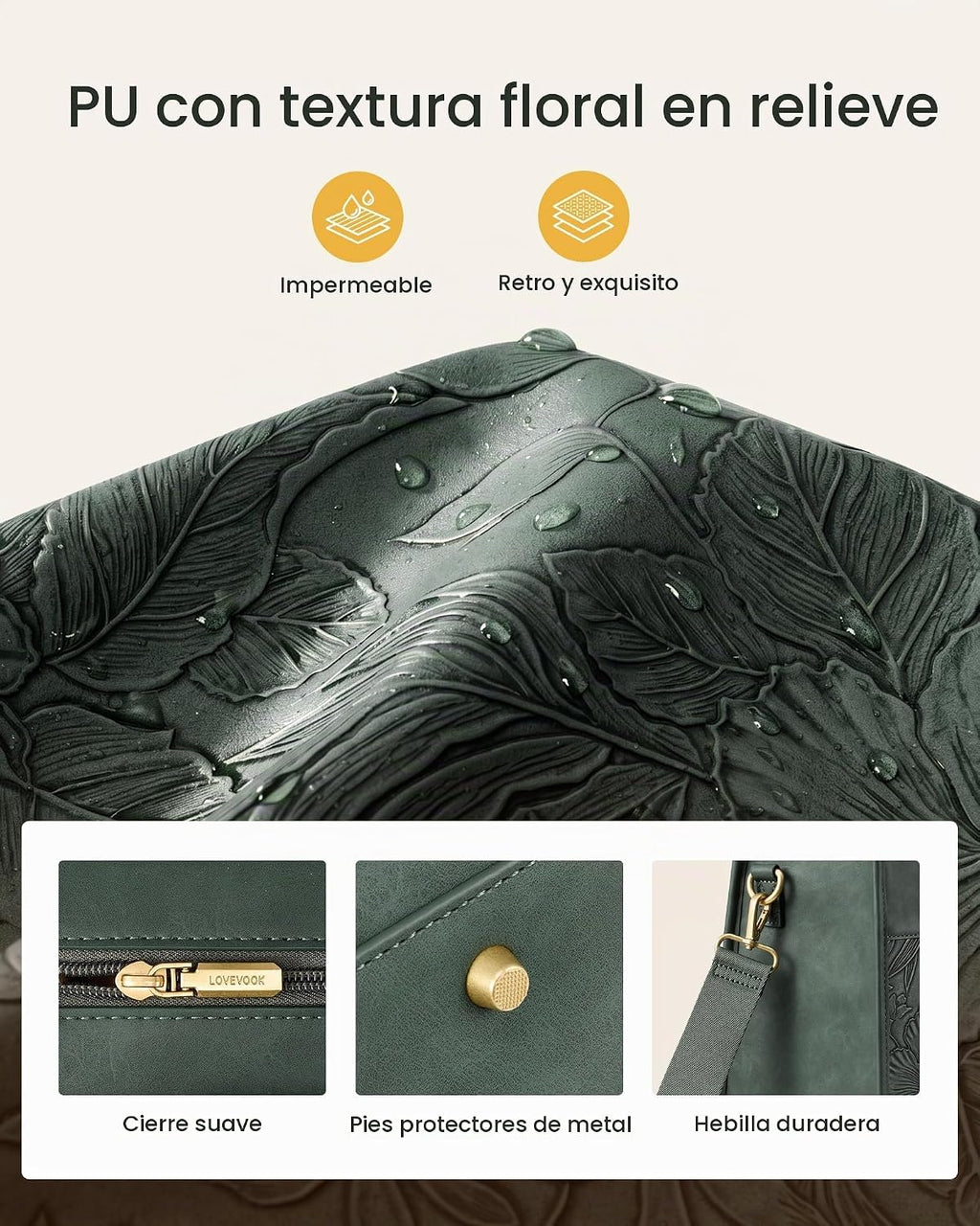 LOVEVOOK Bolsa de mano para laptop para mujer, bolsa de trabajo vintage con