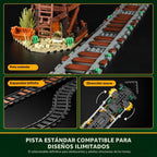Lumibricks Wild West - Juego de ladrillos de construcción de tren de carga - Locomotora clásica 4-4-0 modelo 1524 piezas kit de ideas para adultos y adolescentes