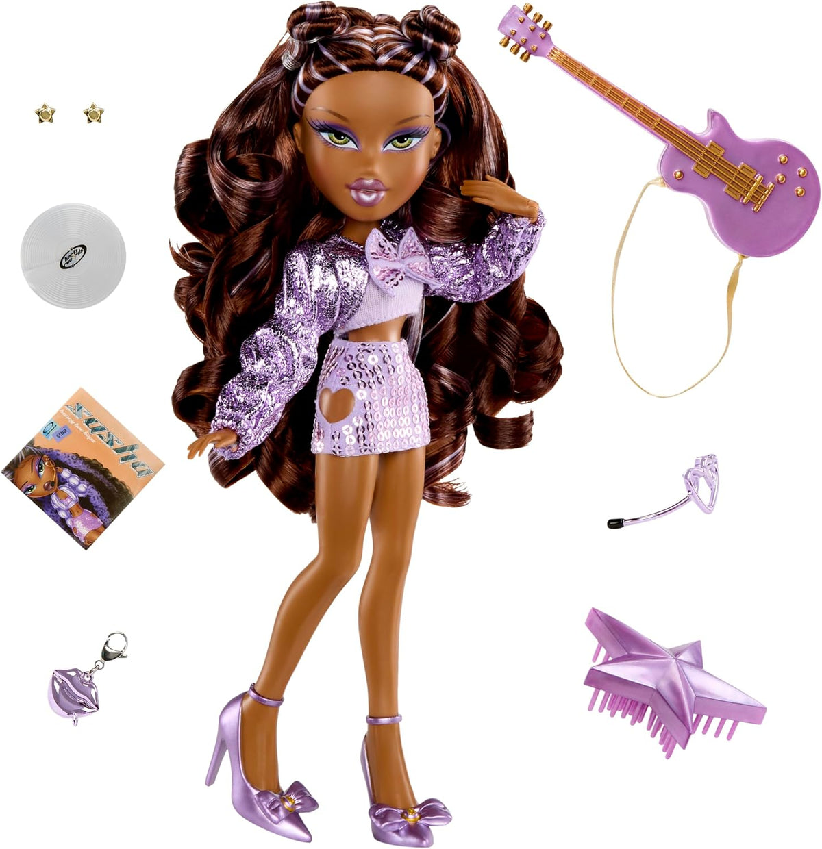 Bratz Pop Starz Sasha Fashion Doll con Accessories y Charm