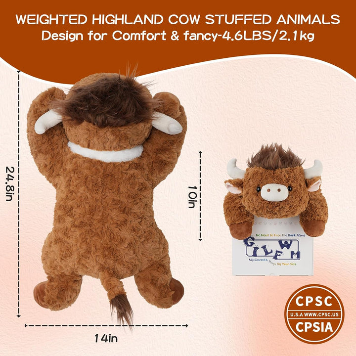 GILFWM Animales de peluche con peso de 25 pulgadas, 5 libras, vaca...