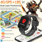 Reloj inteligente teléfono 4G para niños Transformers, GPS, videollamadas, resistente al agua - Negro