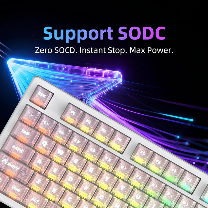 Teclado mecánico con cable IROK FE87 V2, tasa de sondeo dual de 8 K...