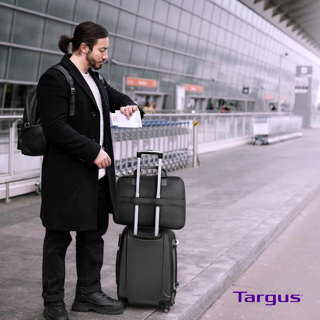 Targus Mobile Elite - Bolsa para portátil de 15.4 pulgadas, compatible con controles de seguridad, tipo topload, negra (TBT045US)