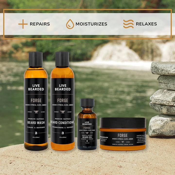 Live Bearded Kit Completo de Cuidado de Barba, Hecho en EE.UU. con...