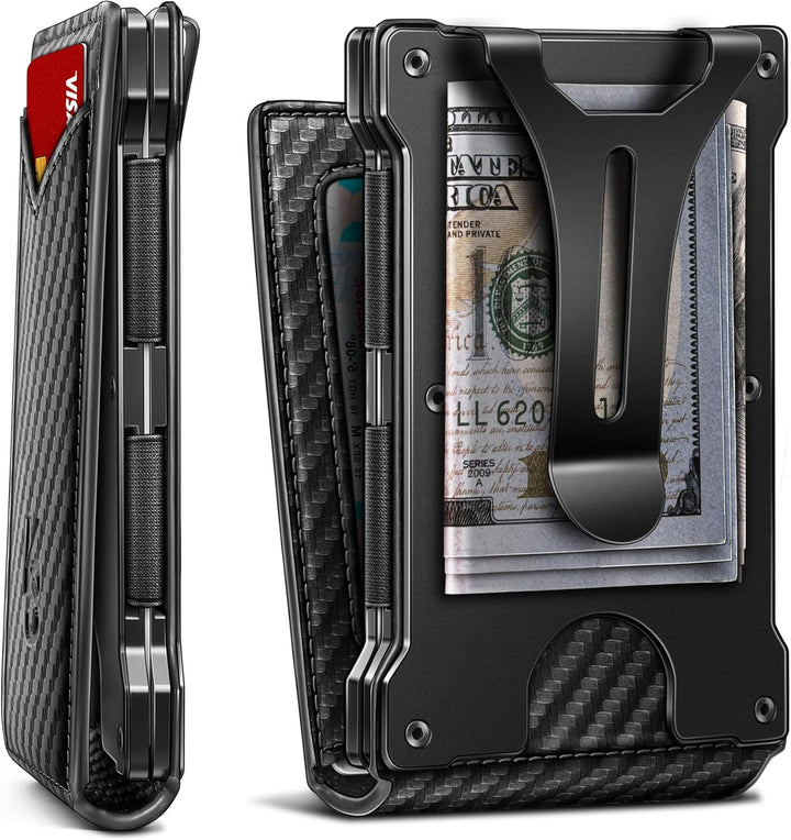 KEMISANT Billetera para hombre - Cartera delgada con clip para dine...