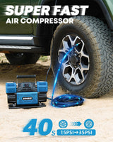 Kohree Compresor de aire de 12V de doble cilindro con panel de visu...