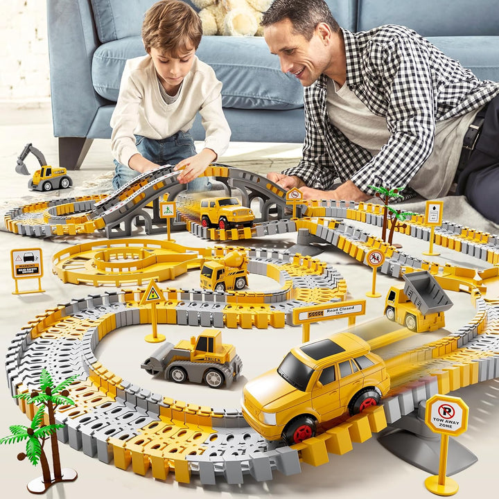 iHaHa - Juguetes de pistas de carreras de construcción para niños p...