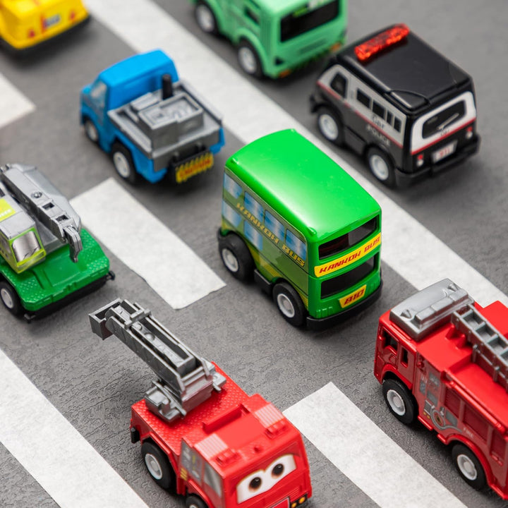JOYIN - Juego de 18 piezas de autos y camiones de juguete