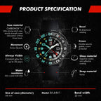 Luminox - F-117 Nighthawk - Reloj Hombre 1.732 in - Reloj Piloto Fecha Función Segunda Zona Horaria - Resistente al Agua 656.2 ft - Cristal de Zafiro - Relojes para hombre - Hecho en Suiza