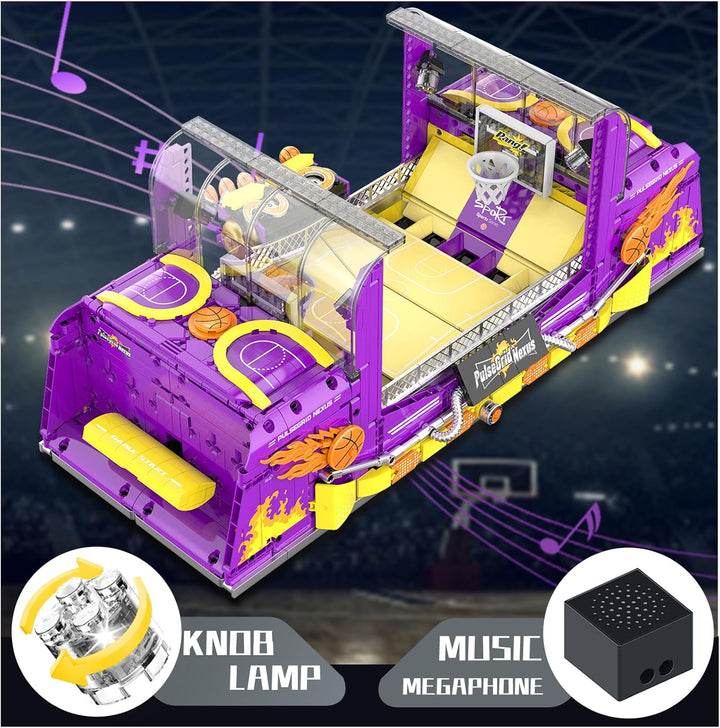 Juego de bloques de construcción de máquina de baloncesto
