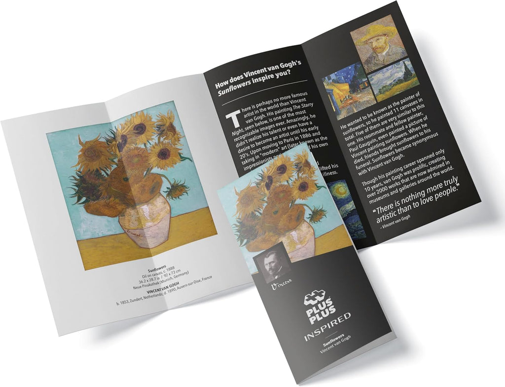 PLUS PLUS Inspirado, Van Gogh, Girasoles - Juego de construcción de arte