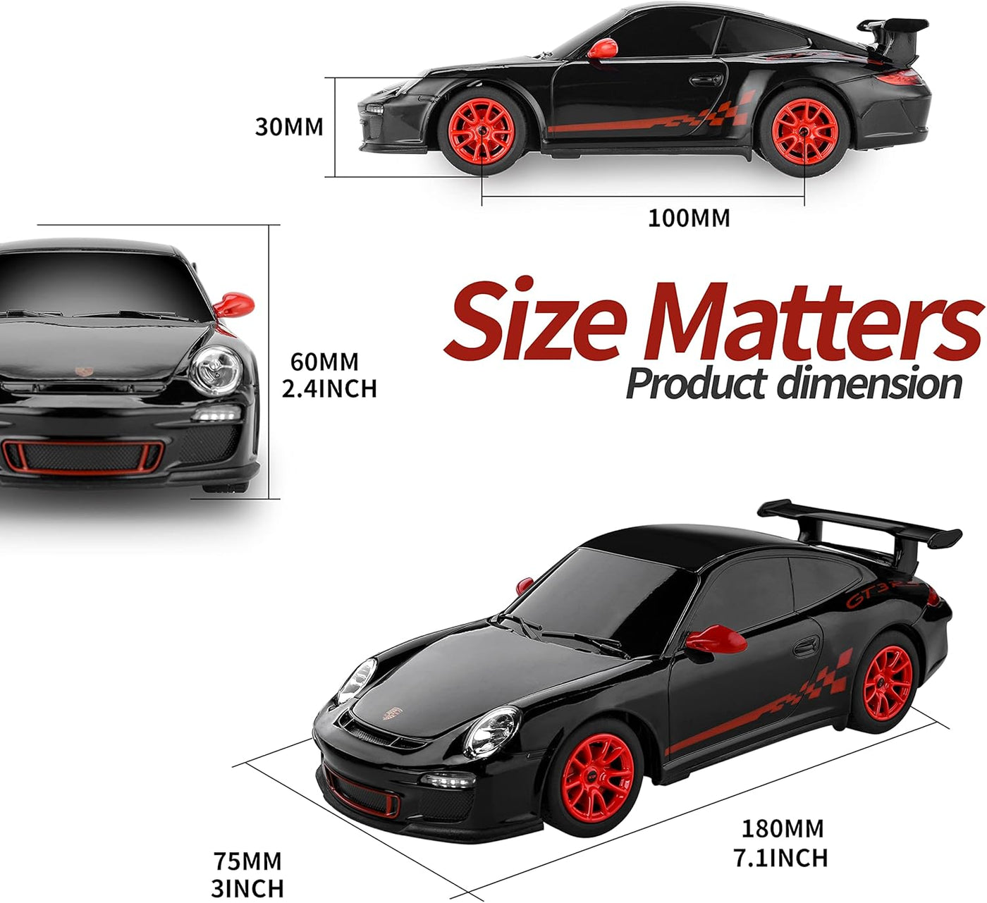 BEZGAR Auto de control remoto Porsche - Auto de juguete Porsche 911...