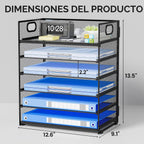Organizador de papel de 6 niveles para escritorio con asa