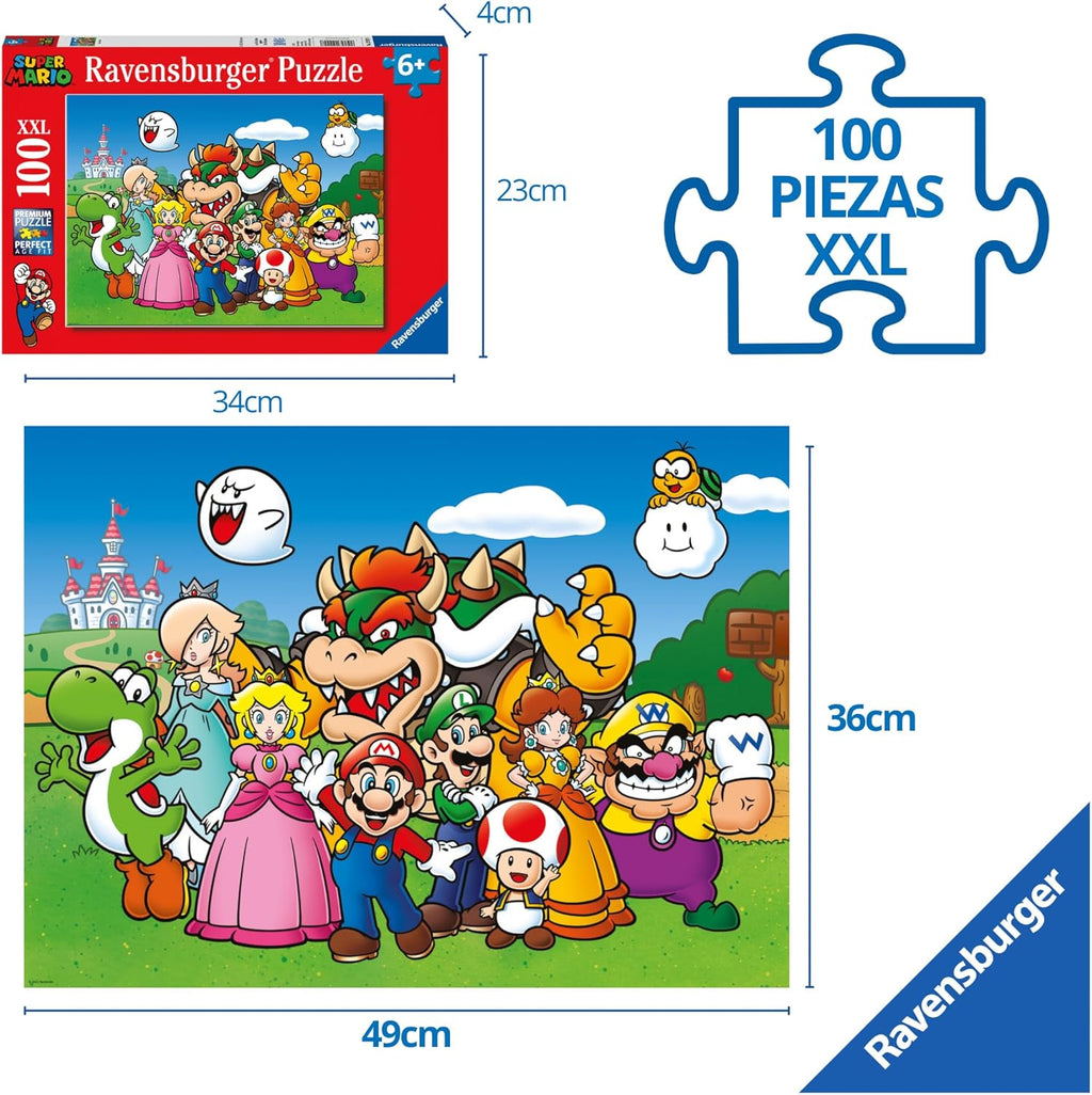 Ravensburger Super Mario - Rompecabezas de 100 piezas para niños a partir de 6 años, piezas extra grandes