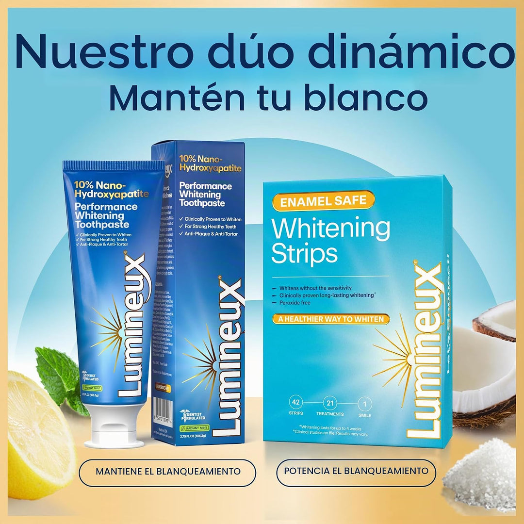 Lumineux Dúo blanqueador, 2 paquetes de pasta de dientes 10% nHA 3....