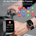 Yowow BIT Reloj Inteligente de Presión Arterial con Bomba de Aire y Bolsa de Aire, Transmisión de Voz, Compartir Datos, Pantalla AMOLED de 2.06", Rastreador de Fitness, Frecuencia Cardíaca/Oxígeno en