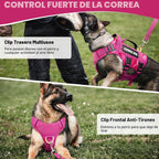 Arnés de chaleco para perro de servicio para perro mediano, chaleco táctico de trabajo MOLLE con 10 parches para mascotas, arnés resistente sin tirones de servicio pesado para entrenamiento y