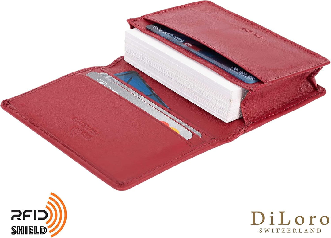 DiLoro Cartera de cuero RFID para hombres o mujeres, tarjetero pleg...