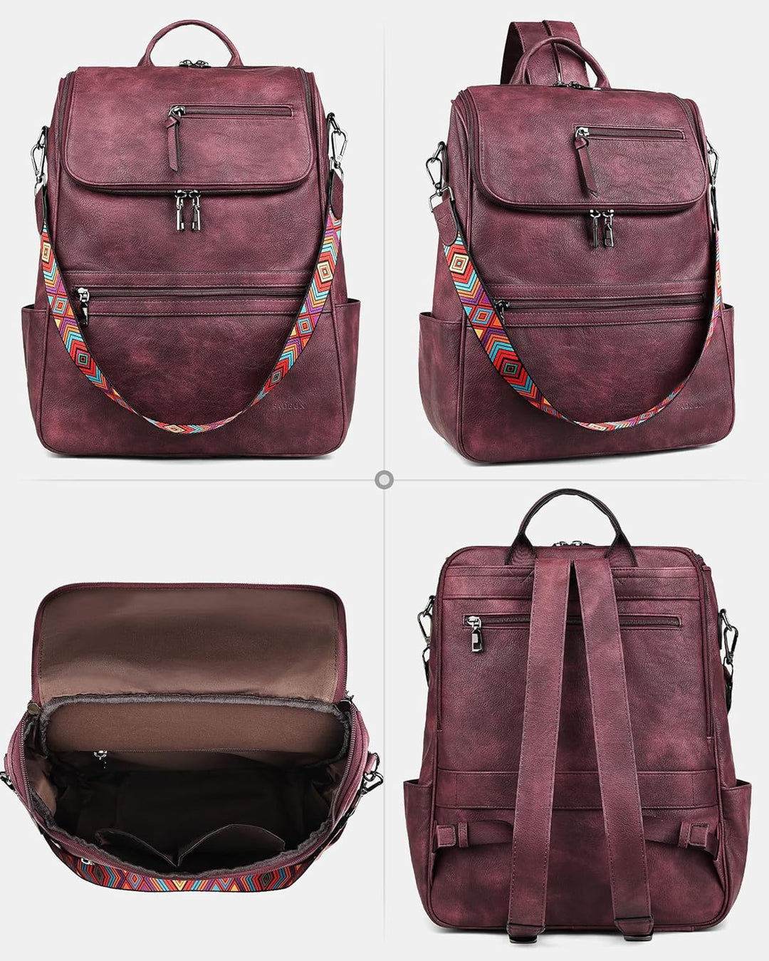 FADEON Mochila para computadora portátil para mujer, mochila de via...